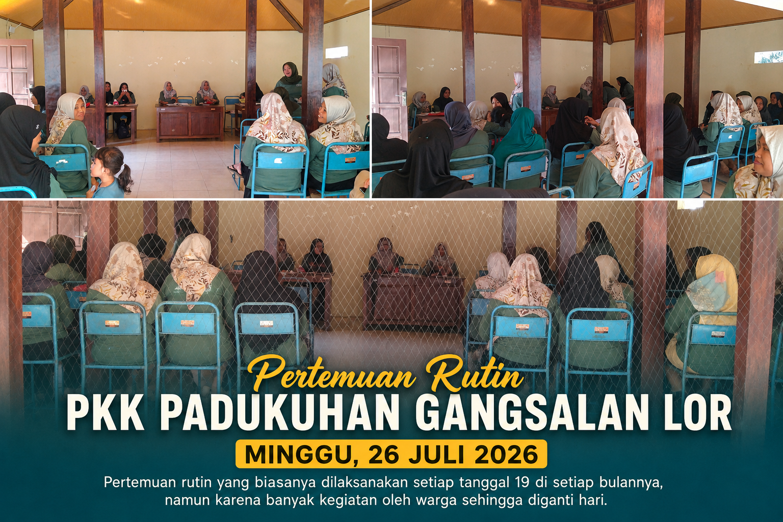 PERTEMUAN RUTIN PKK PADUKUHAN GANGSALAN LOR